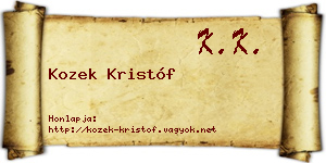 Kozek Kristóf névjegykártya