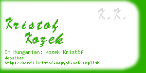 kristof kozek business card